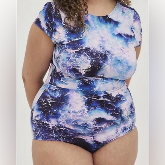 Torrid Ocean Waves Scoop Back One Piece Swimsuit Size 3X - Picture 7 of 7